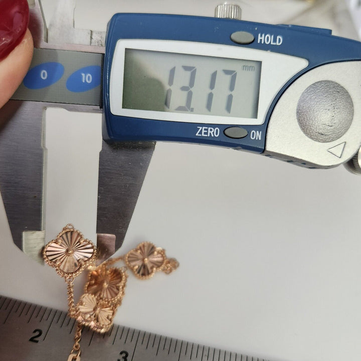 14k Rose Gold All Gold Flowers Bracelet 8"