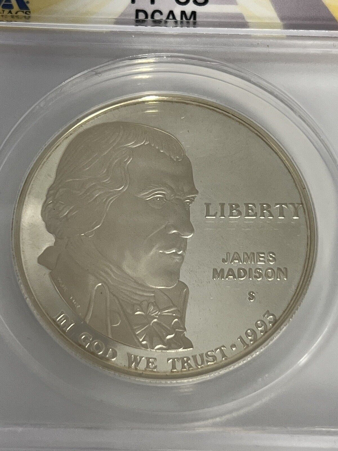 1993-S $ One Dollar PROOF JAMES MADISON PF 63 DCAM