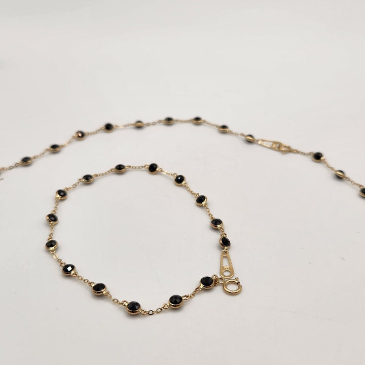14k Yellow Gold Moon cut Shape  Set Necklace And Bracelet