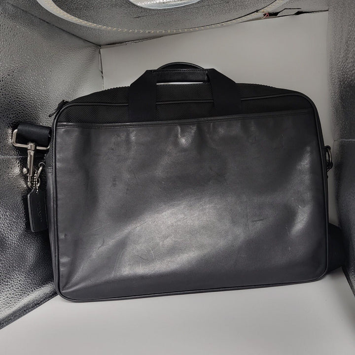 COACH Rider Brief Case Leather & In Signature Canvas