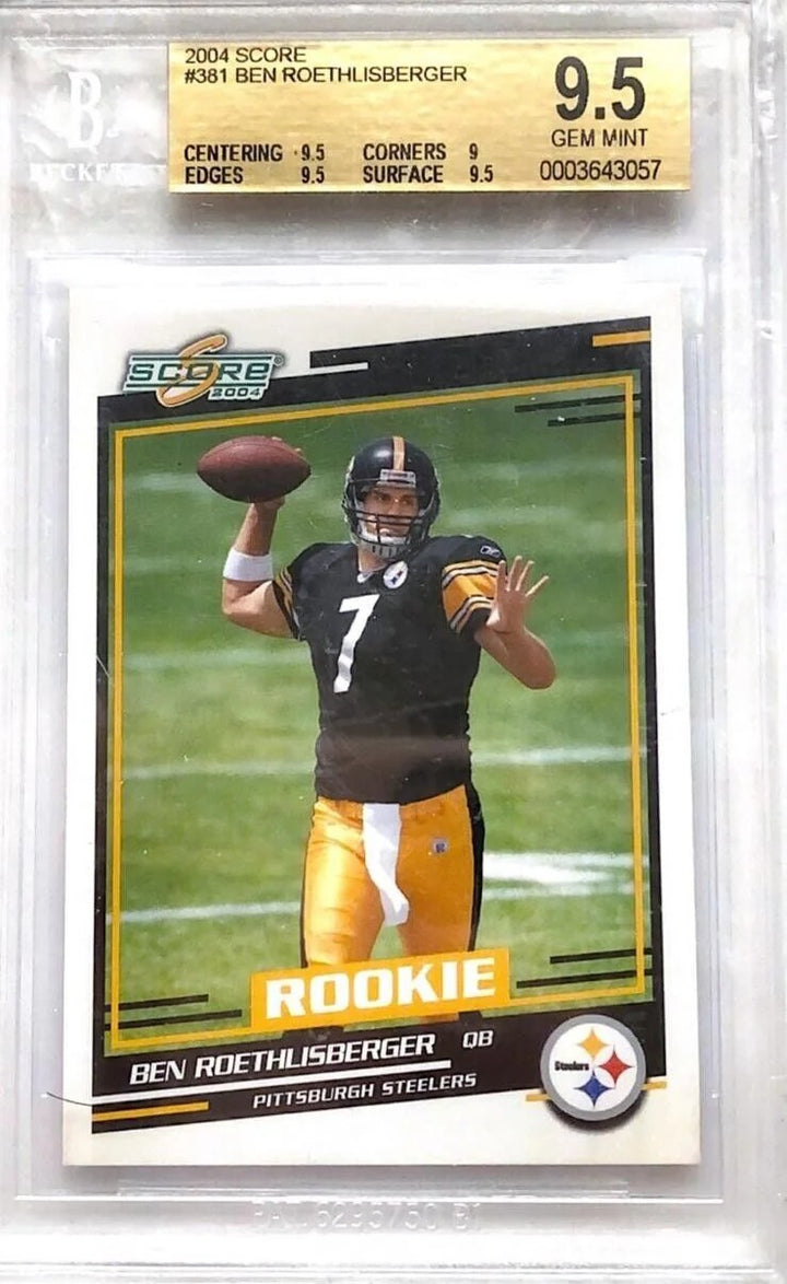 Ben Roethlisberger 2004 Score Rookie Football Card #381- Gem Mint 9.5! (BGS)