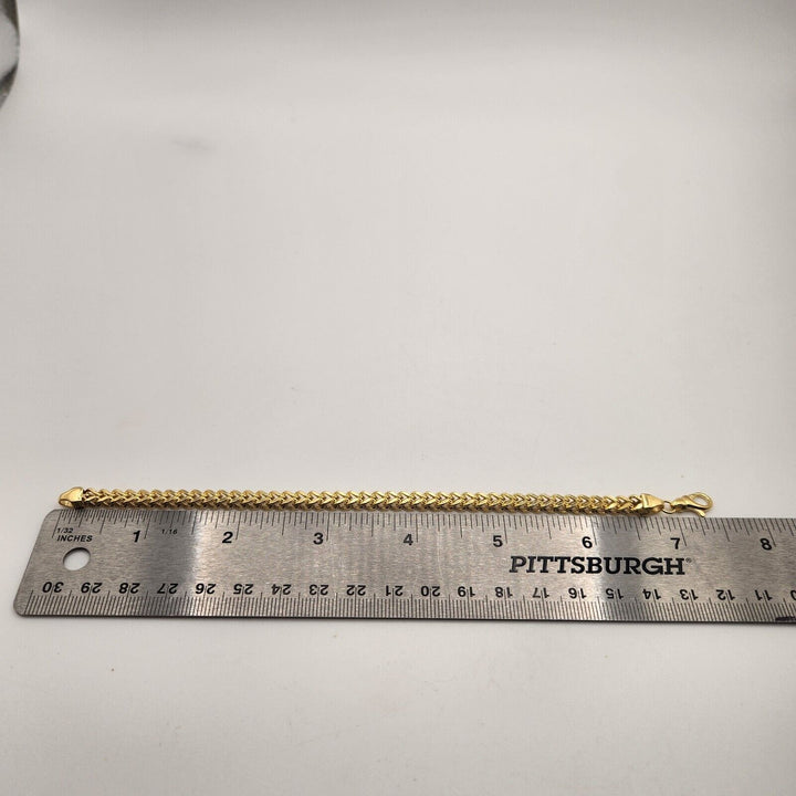 10k Yellow Gold Wheat Chain Bracelet 7.2"