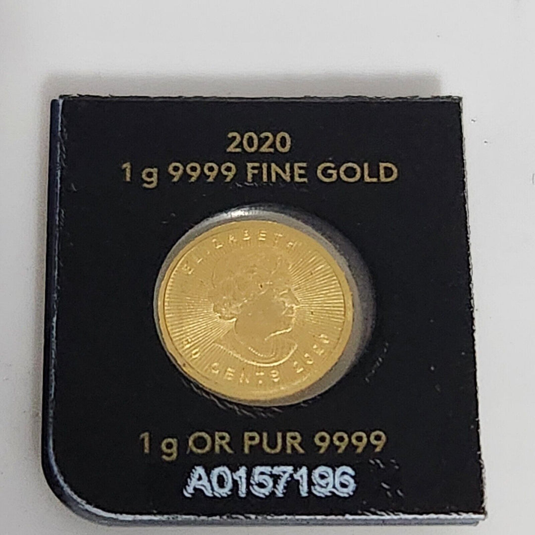 2020 1 Gram Royal Canadian Mint .9999 Gold Maple Leaf 50 Cent (C)