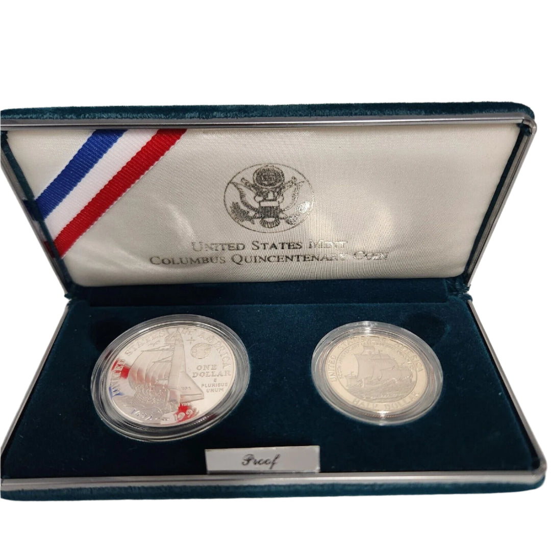 1992 Columbus Quincentenary Proof  US Mint Silver Dollar BU Coin With Box