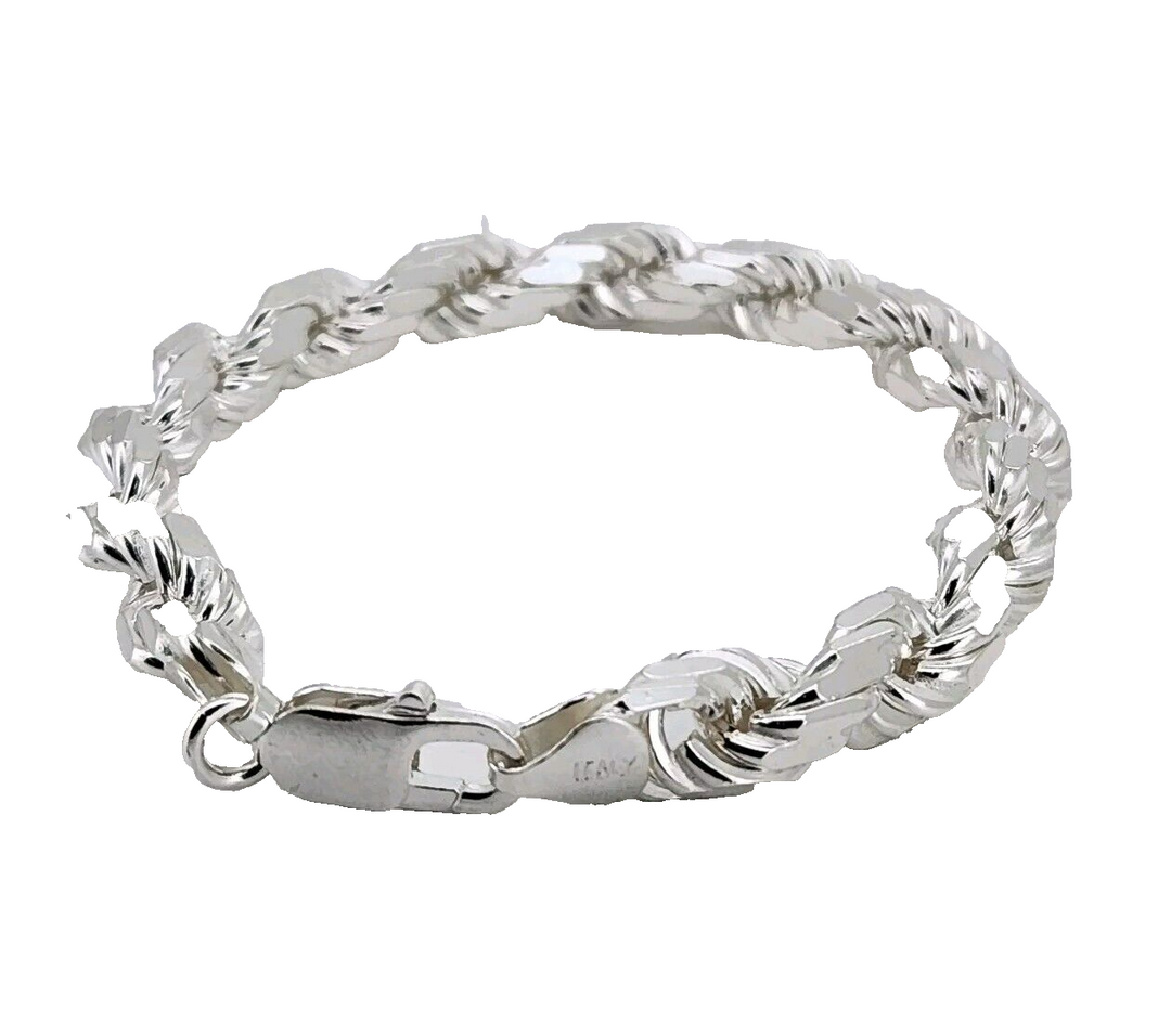 925 sterling silver Rope Chain bracelet 8"