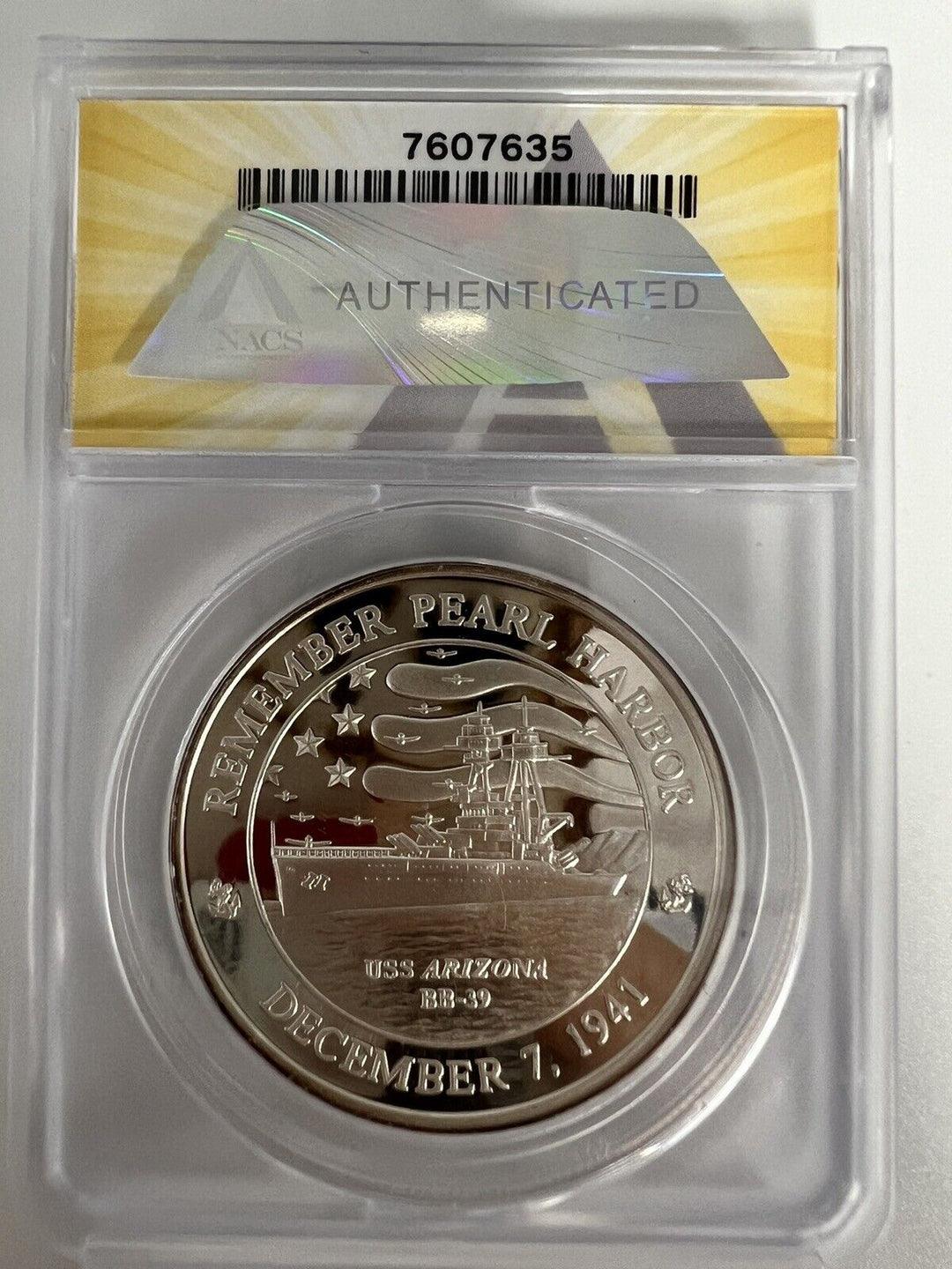 2007 Medal Proof USS Arizona Memorial Remember Pearl Harbor PF 66 DCAM