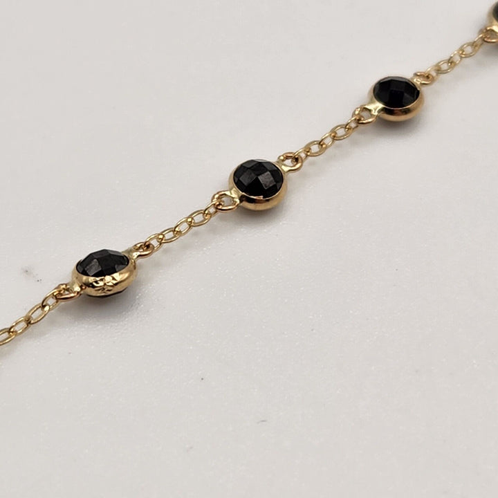 14k Yellow Gold Moon cut Shape  Set Necklace And Bracelet