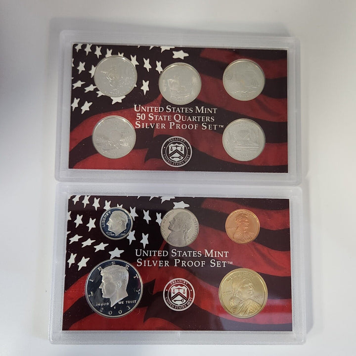 Collection Of 1999, 2000, 2003 And 2005 United States Mint Sliver Proof Set