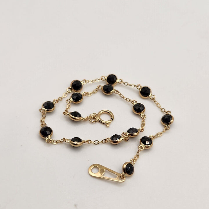 14k Yellow Gold Moon cut Shape  Set Necklace And Bracelet