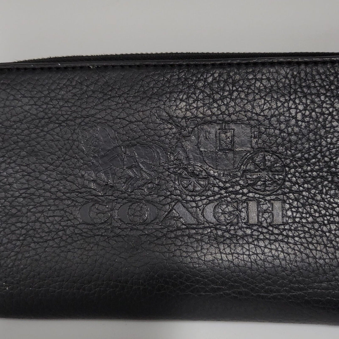 Coach Women's Zip Around  Black Large Phone Wallet 