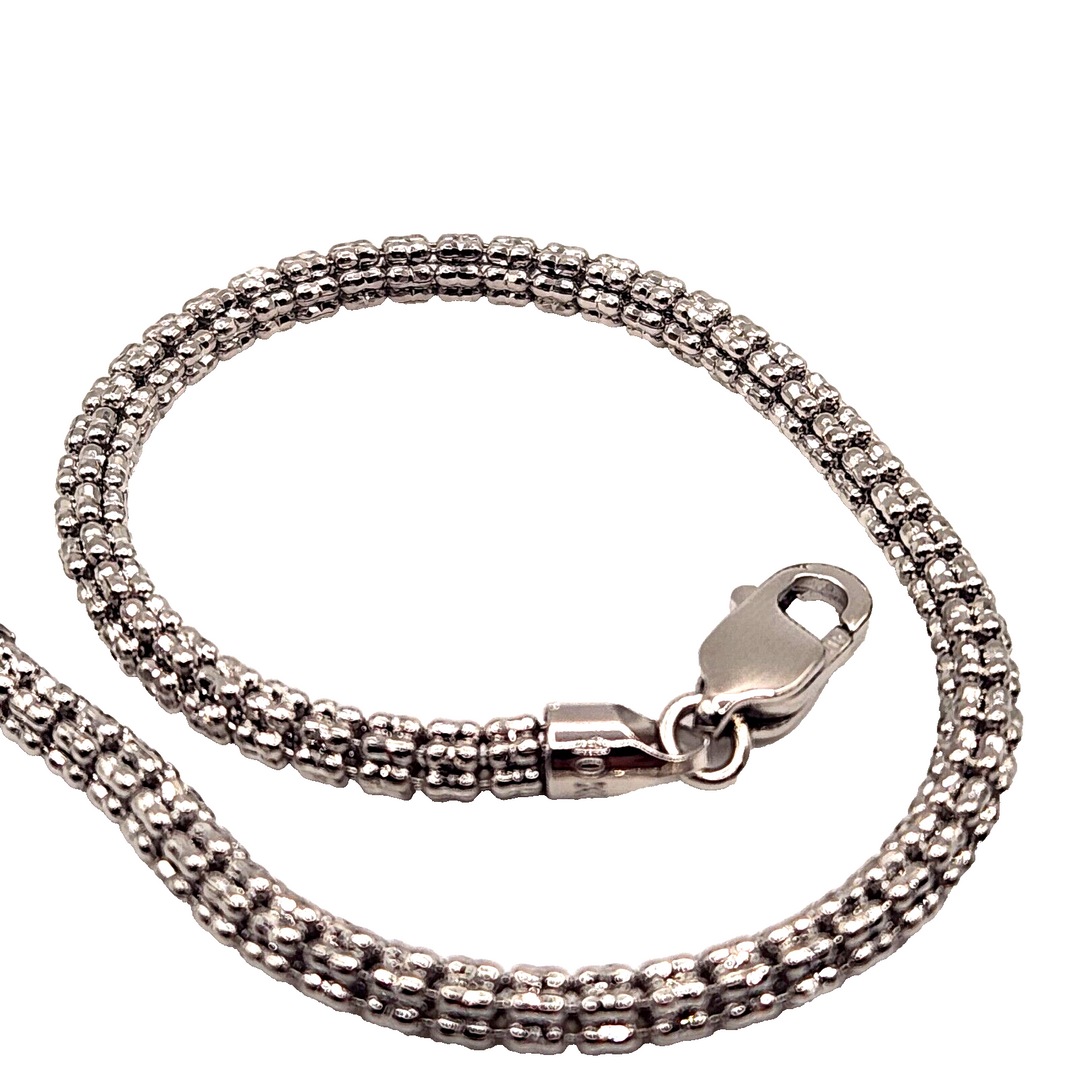 10k White Gold Fashion Bracelet 8"