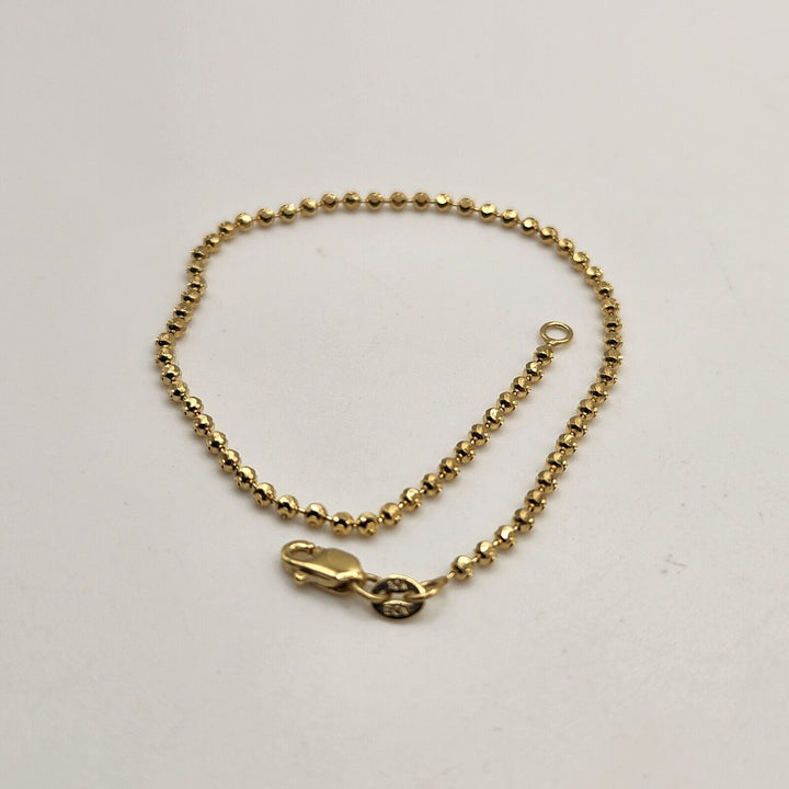 10k Yellow Gold Moon Cut Chain Bracelet 7.5"