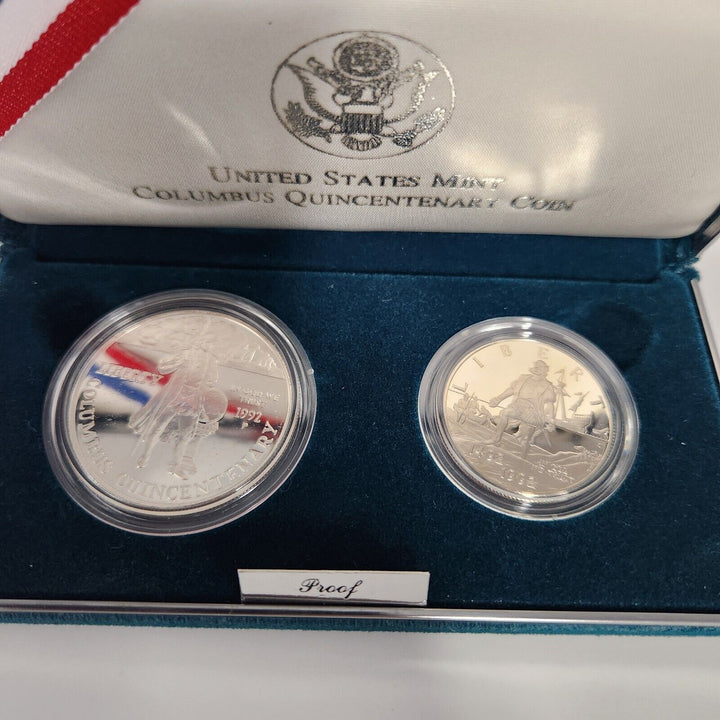 1992 Columbus Quincentenary Proof  US Mint Silver Dollar BU Coin With Box