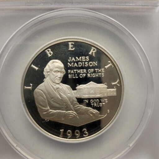 1993-S Proof James Madison Bill Of Right Half Dollar ANACS  PF 68 DCAM