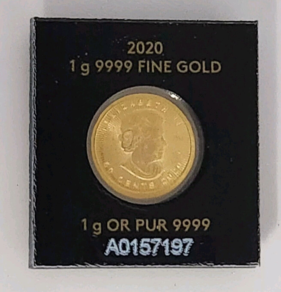 2020 1 Gram Royal Canadian Mint .9999 Gold Maple Leaf 50 Cent (A)