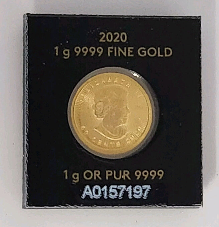 2020 1 Gram Royal Canadian Mint .9999 Gold Maple Leaf 50 Cent (A)