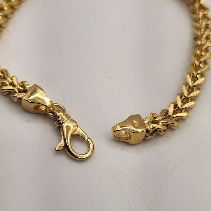 10k Yellow Gold Wheat Chain Bracelet 7.2"