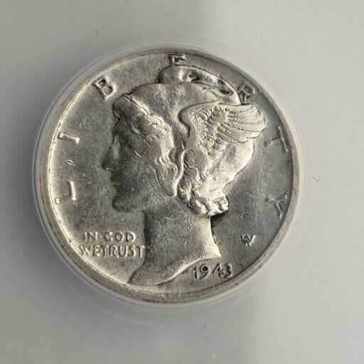 1943 10C Anacs VF30 Nice Condition Mercury Dime