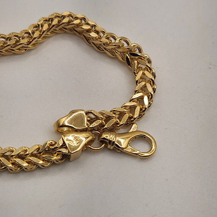 10k Yellow Gold Wheat Chain Bracelet 7.2"