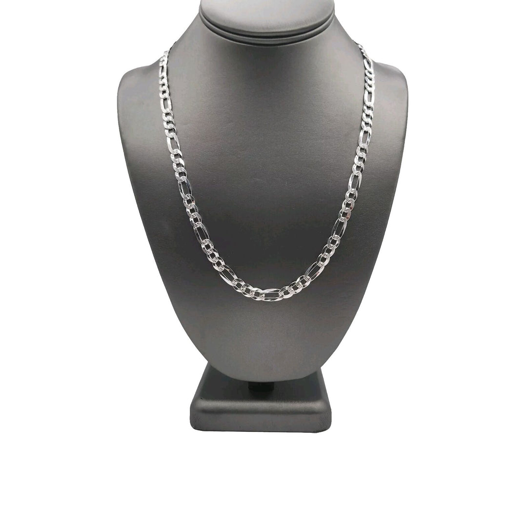 925 sterling silver Figaro's chain necklace 21.5" B