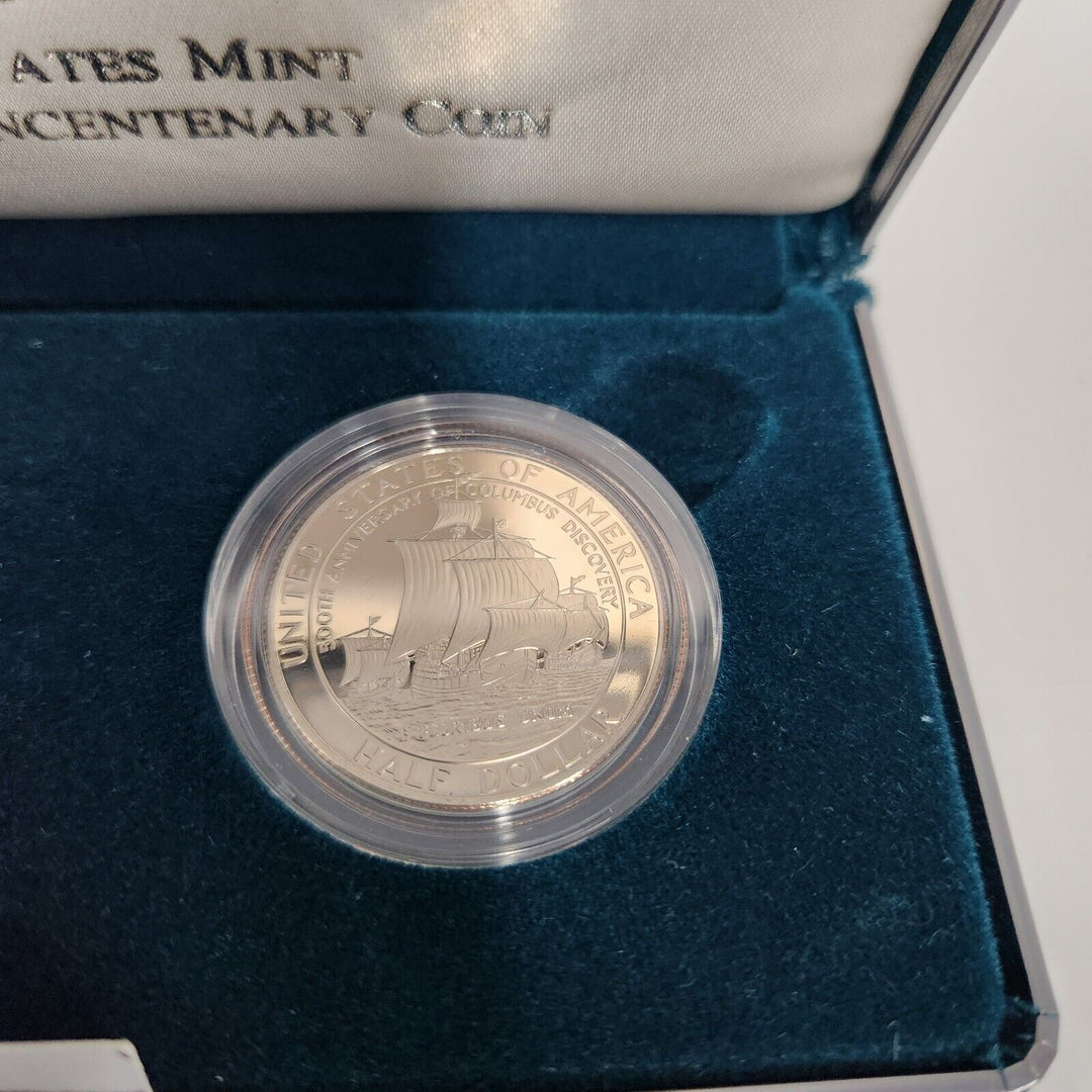 1992 Columbus Quincentenary Proof  US Mint Silver Dollar BU Coin With Box