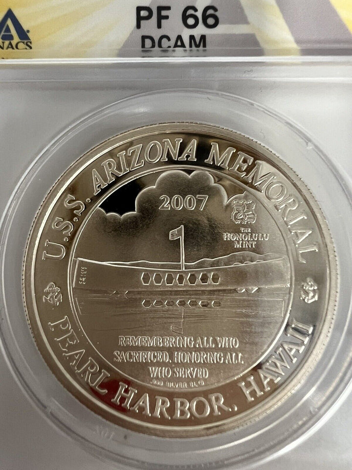 2007 Medal Proof USS Arizona Memorial Remember Pearl Harbor PF 66 DCAM