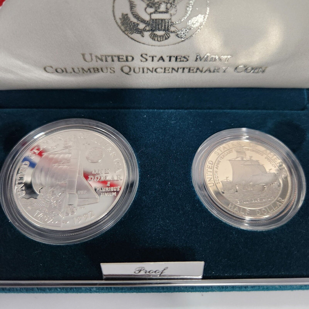 1992 Columbus Quincentenary Proof  US Mint Silver Dollar BU Coin With Box