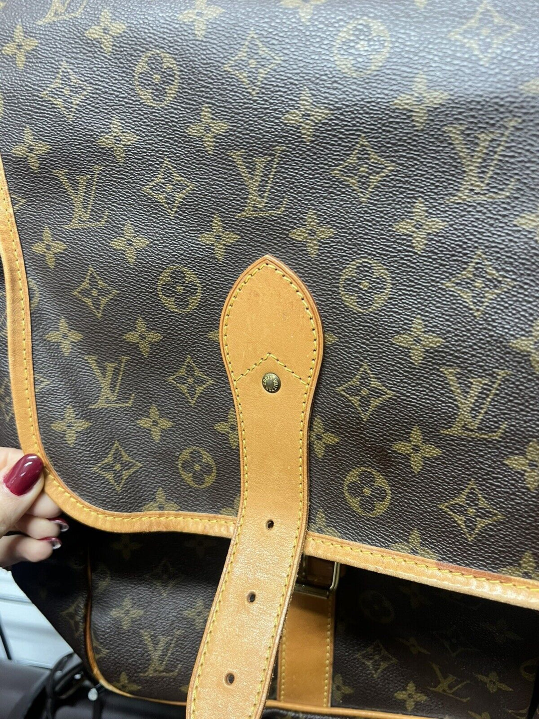 Louis-Vuitton vintage bags Monogram Sac Chasse 2 Way Travel Handbag