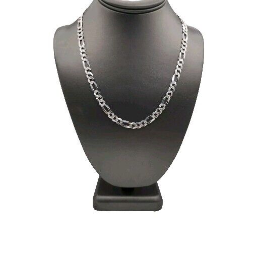 925 Sterling Silver Figaro's Chain Necklace 20" B
