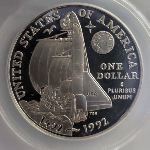 1992-P Silver Dollar Proof Columbus PF 68 DCAM