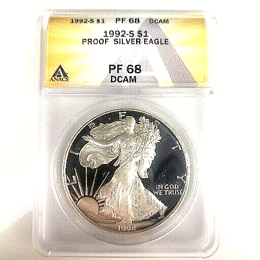 1992-S $1  Proof Silver Eagle PF 68 DCAM