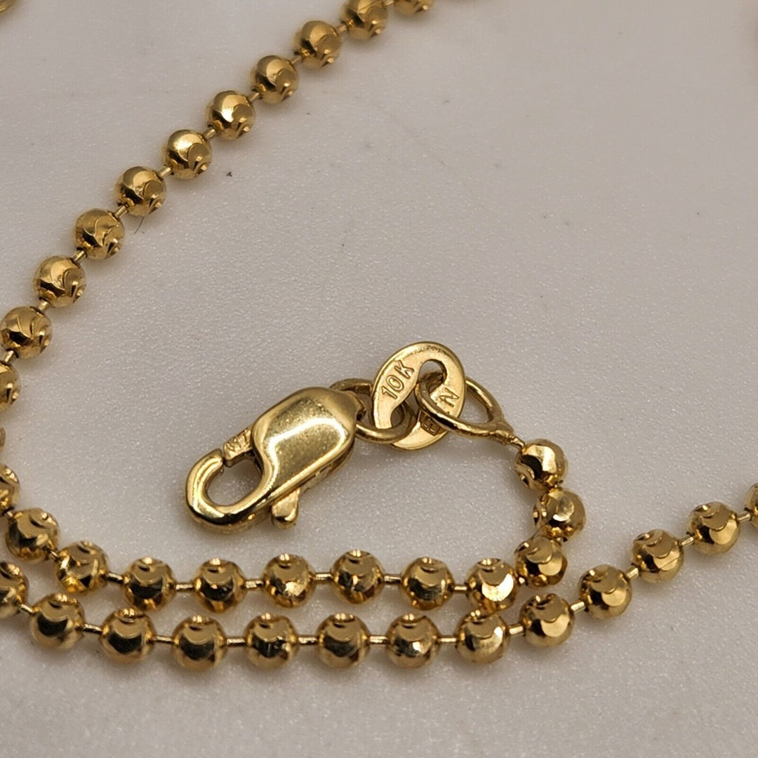 10k Yellow Gold Moon Cut Chain Bracelet 7.5"