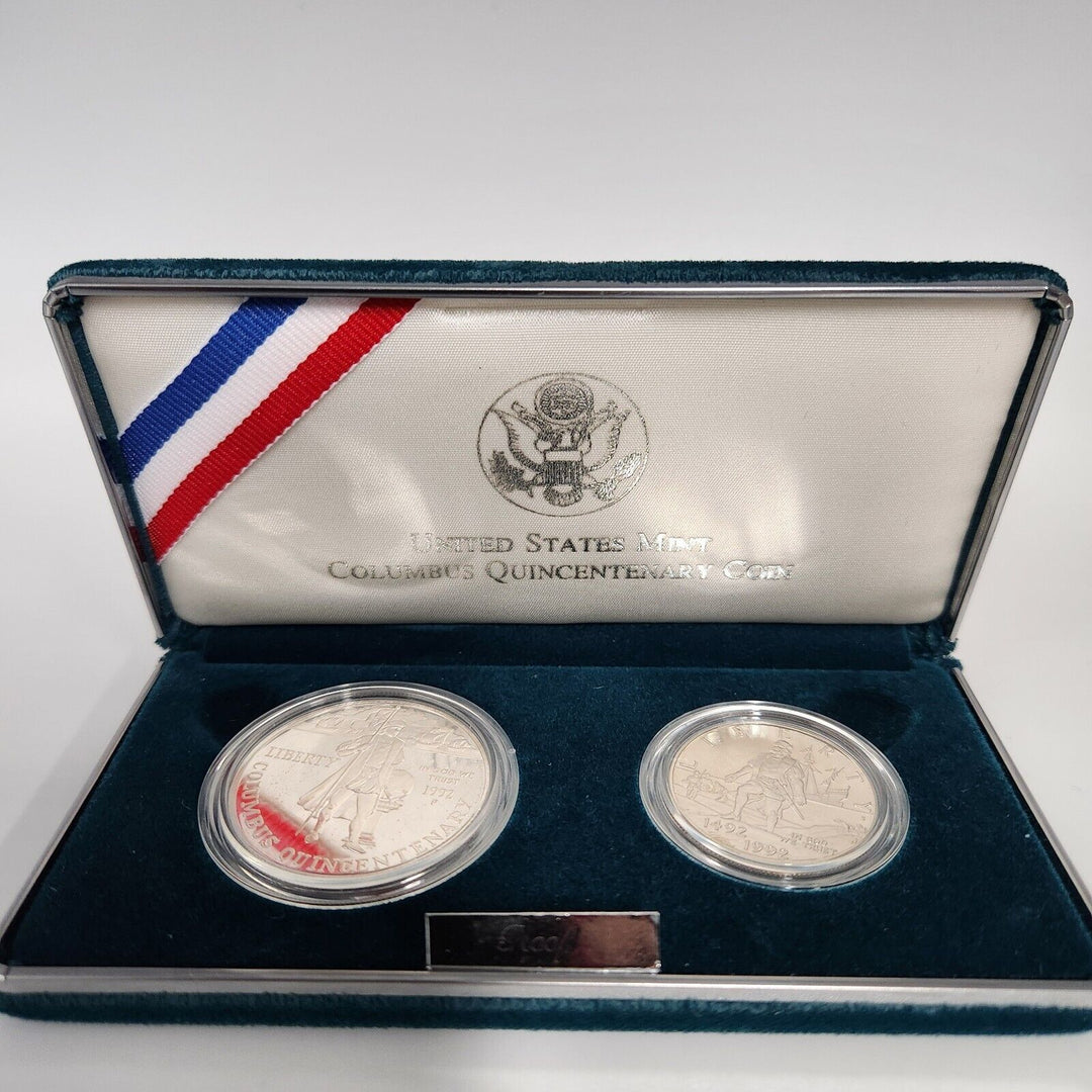 1992 Columbus Quincentenary Proof  US Mint Silver Dollar BU Coin With Box