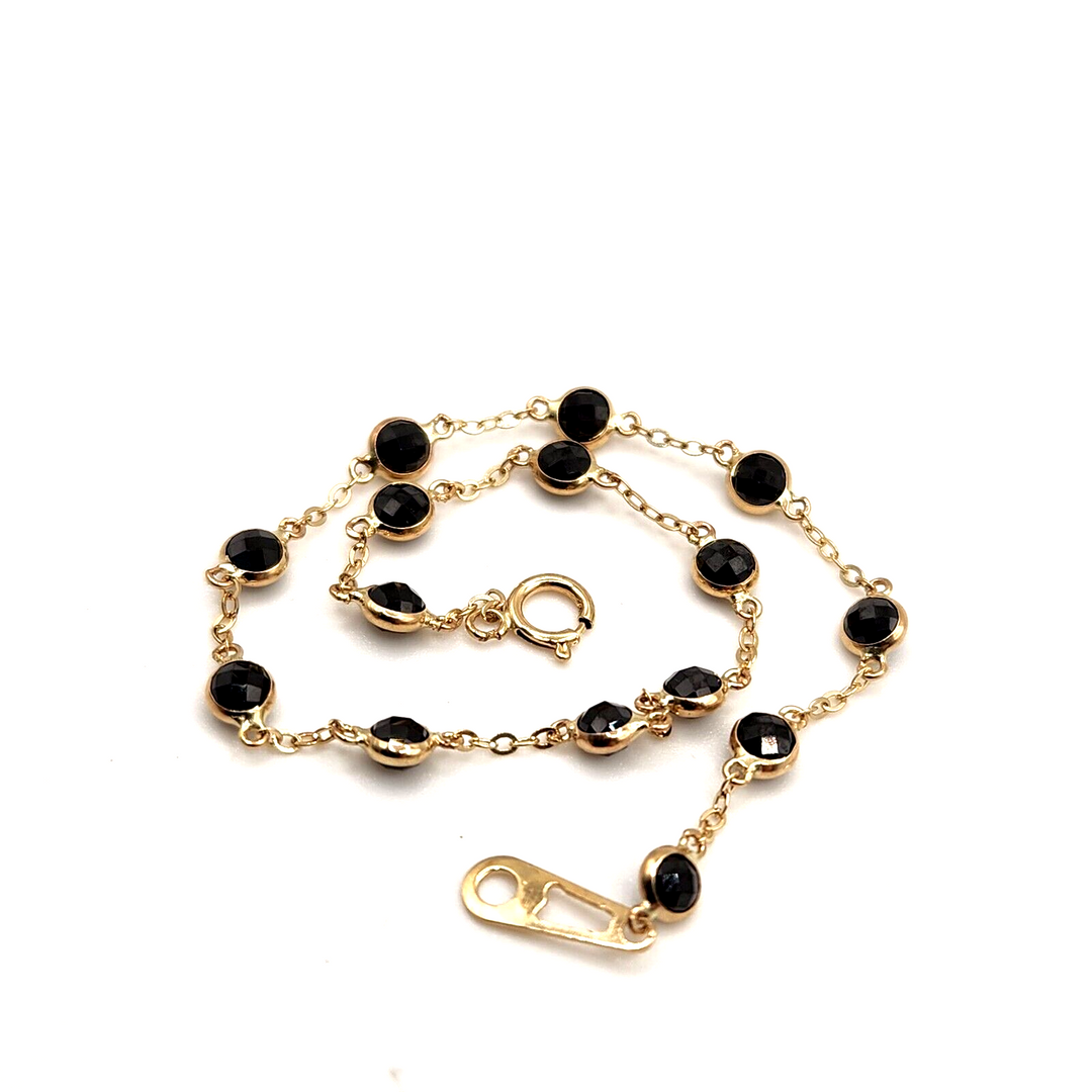 14k Yellow Gold Moon Cut Shape Bracelet 7.5"