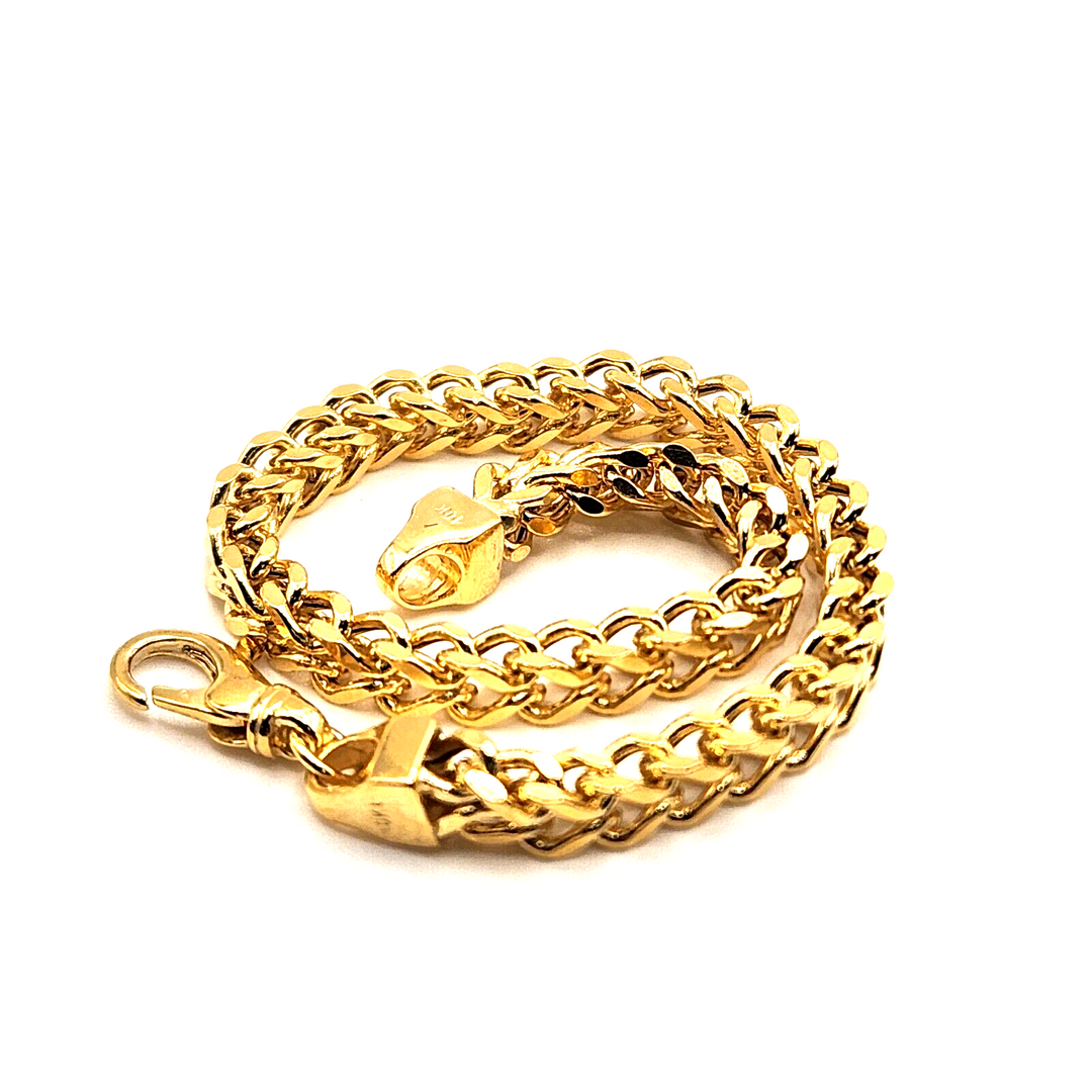 10k Yellow Gold Wheat Chain Bracelet 7.2"