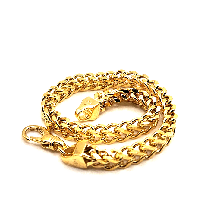 10k Yellow Gold Wheat Chain Bracelet 7.2"
