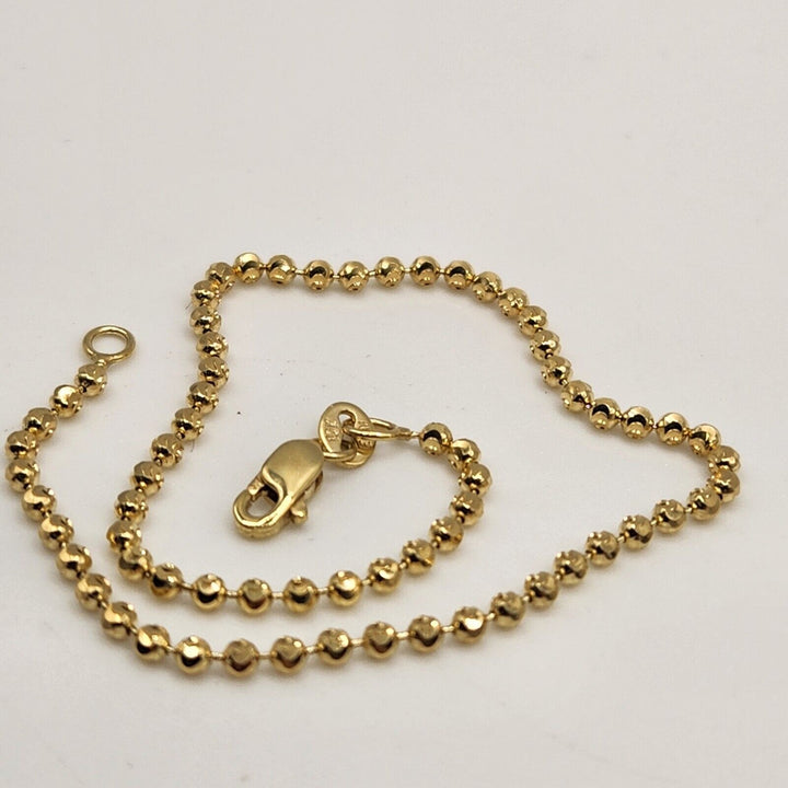 10k Yellow Gold Moon Cut Chain Bracelet 7.5"