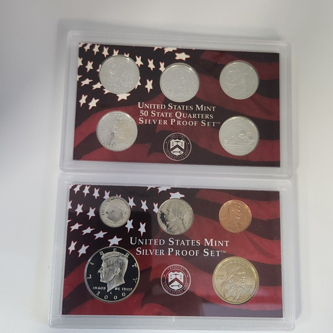 Collection Of 1999, 2000, 2003 And 2005 United States Mint Sliver Proof Set