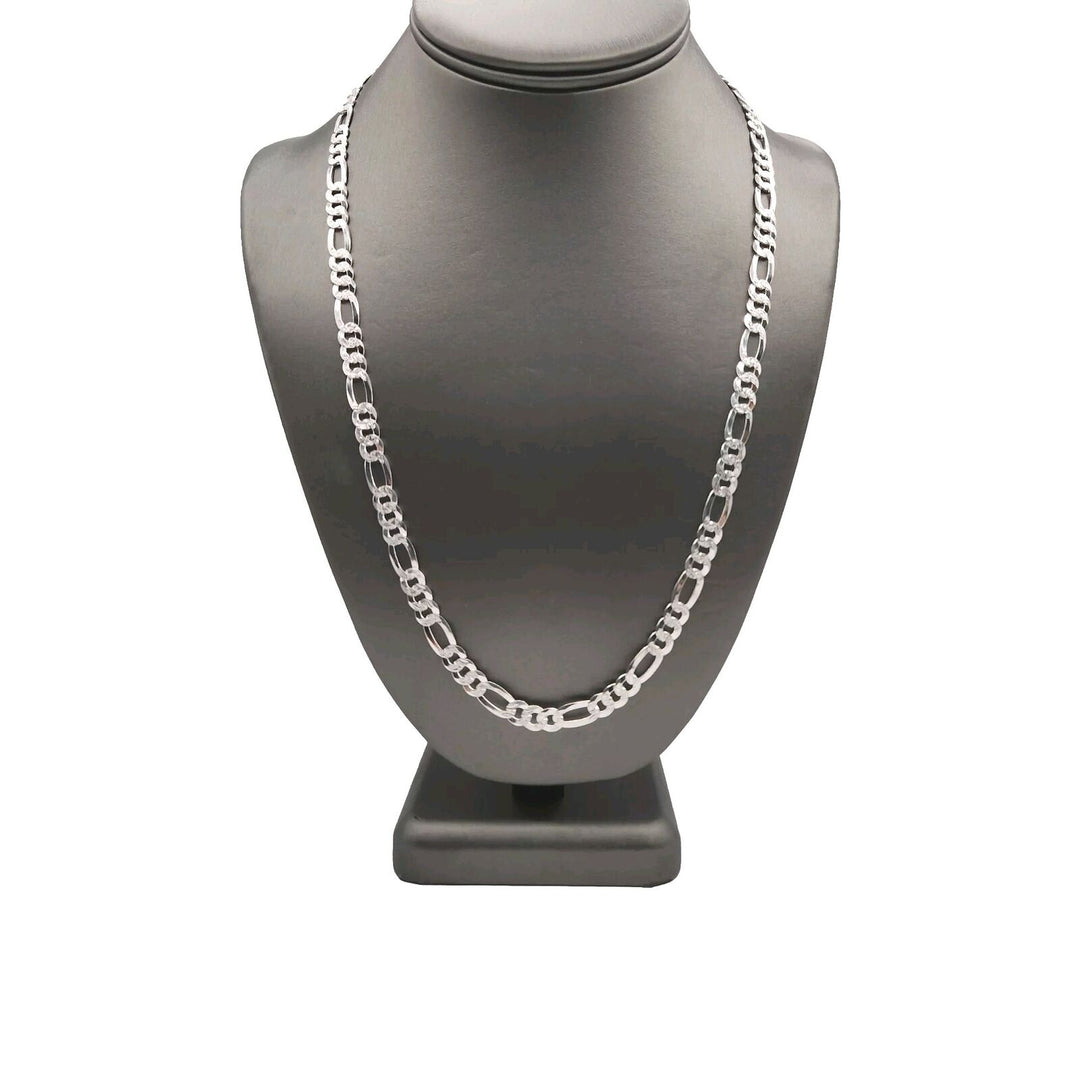 925 sterling silver figaro chain necklace 24" A