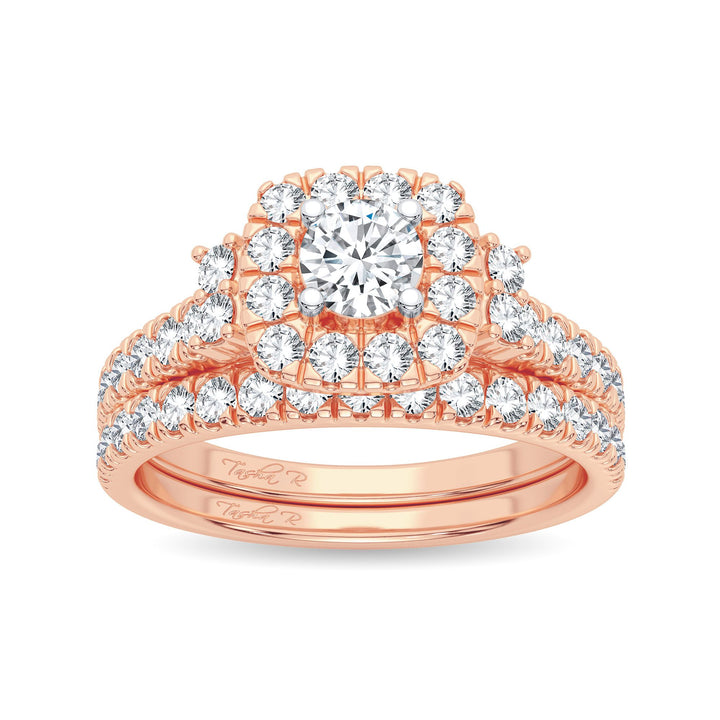 Romantic 14k Rose Gold Lab Diamond Bridal Ring (1CT)
