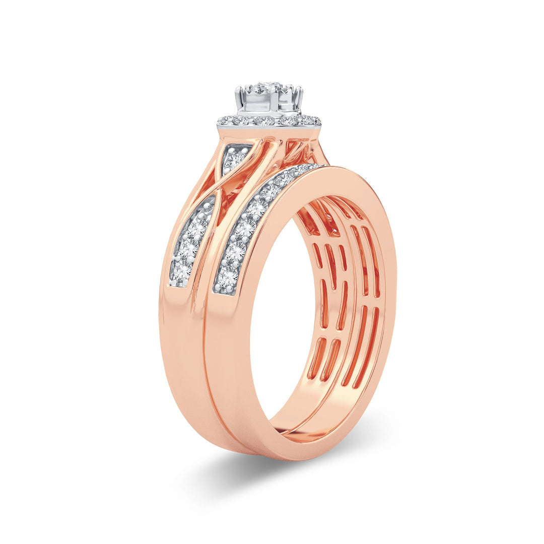14k Rose Gold Lab Diamond Bridal Ring (0.54CT)