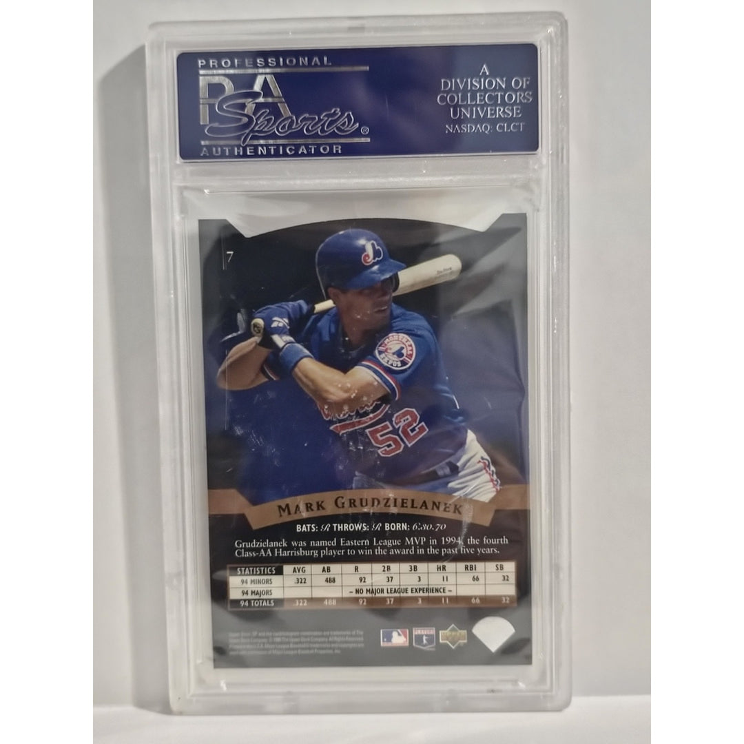 1995 SP PREMIER PROSPECTS CARD # 7 Mark Grudzielanek PSA 8 DIE CUT SILVER