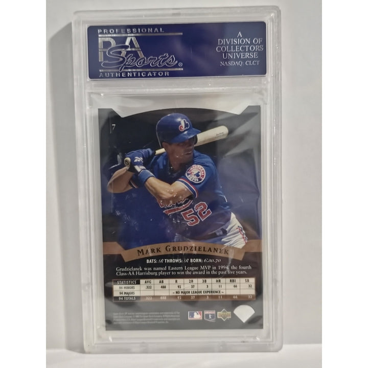 1995 SP PREMIER PROSPECTS CARD # 7 Mark Grudzielanek PSA 8 DIE CUT SILVER