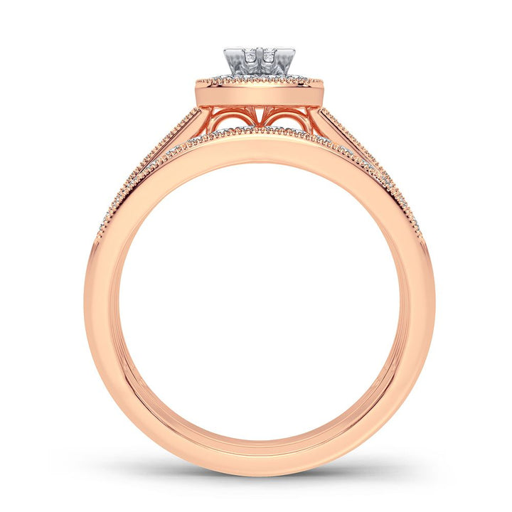 Romantic 14k Rose Gold Lab Diamond Bridal Ring (0.50CT)