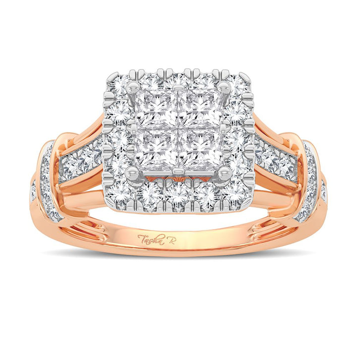 Romantic 14k Rose Gold Lab Diamond Engagement Ring (1CT)