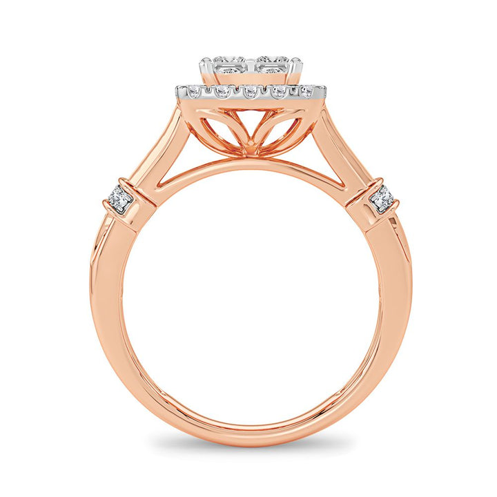 Romantic 14k Rose Gold Lab Diamond Engagement Ring (1CT)