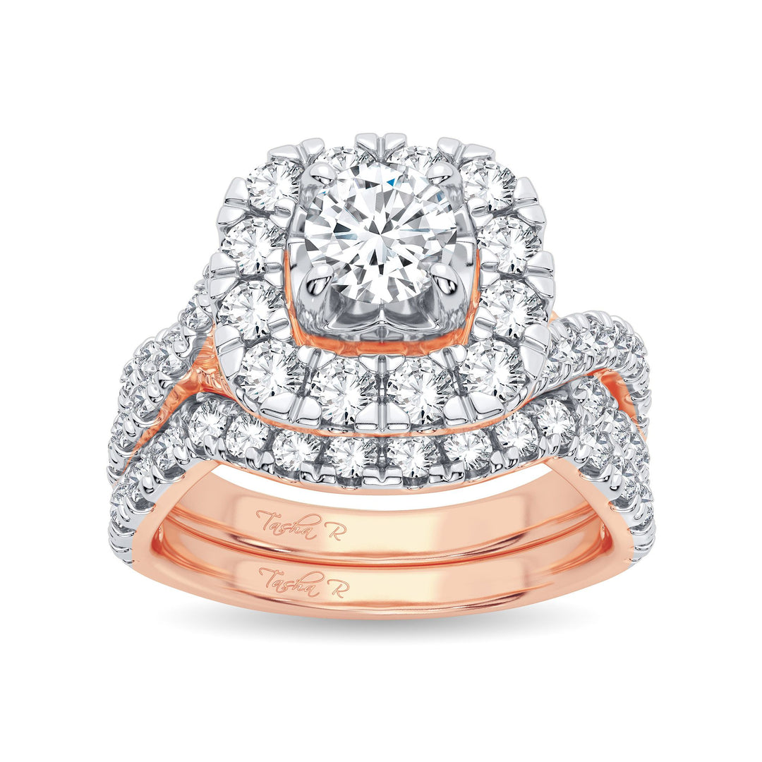 14K Rose Gold 2.00CT Diamond Bridal Ring