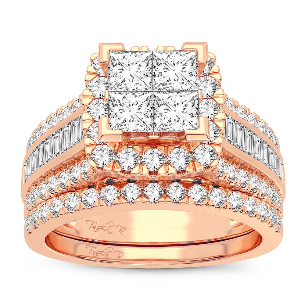 14K Rose Gold 2.00CT Diamond Bridal Ring