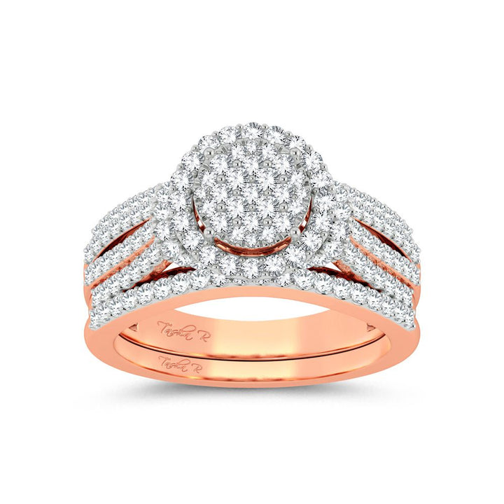 14k Rose Gold Lab Diamond Bridal Ring 1ct Engagement