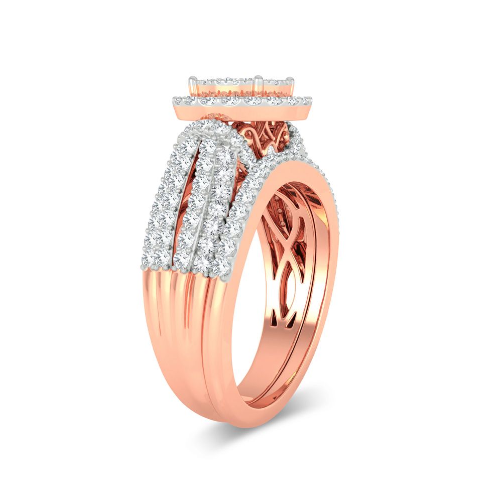14k Rose Gold Lab Diamond Bridal Ring 1ct Engagement